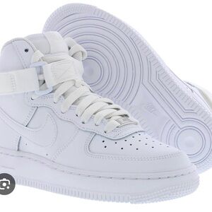 Nike Kids All-White High-Top Sneakers